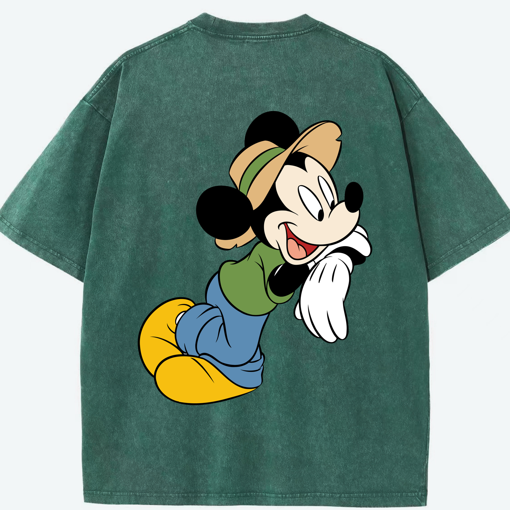 （画像用） ミッキーマウス Mickey Mouse 綿100% ヴィンテージ風 半袖Tシャツ（背面プリント）